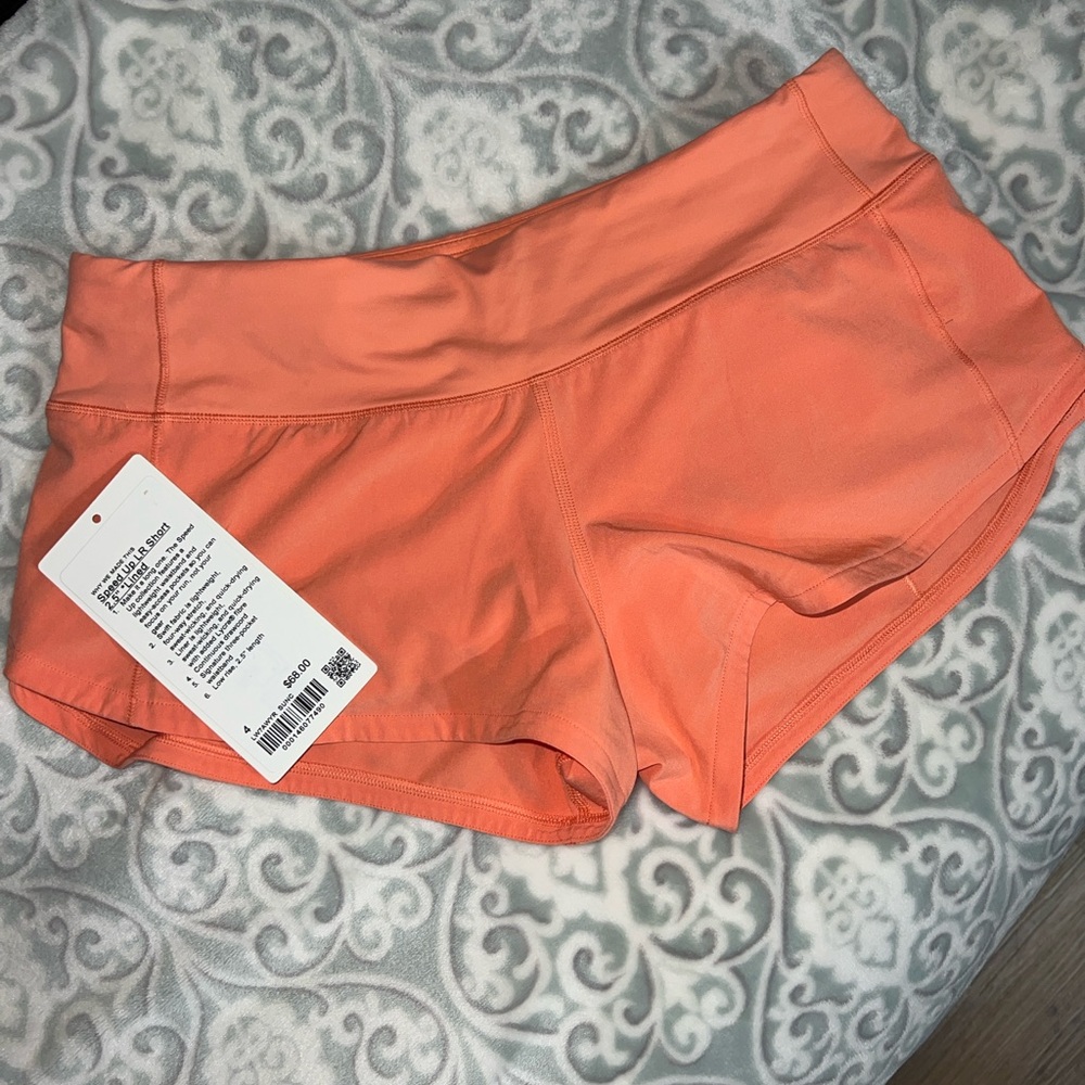 lululemon athletica Coral Orange Women's Athletic Shorts